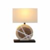 Tischleuchte Chiapas L Off-White & Holz natur 40 x 55