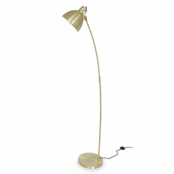 Stehleuchte Leseleuchte Kaselo Messing gebürstet 48 x 165 cm 10955