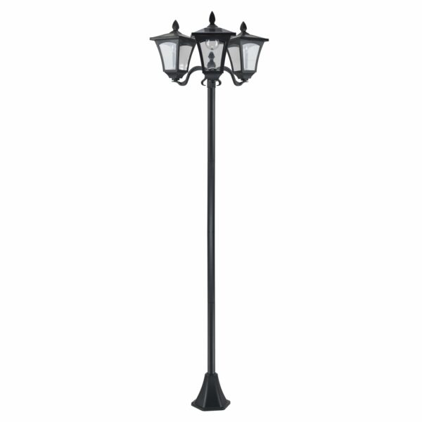 Outsunny Solar Gartenleuchte mit 3 Lampen schwarz 51