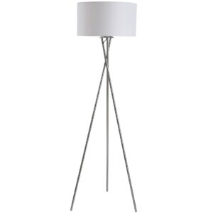 HOMCOM Stehlampe mit Stoffschirm silber