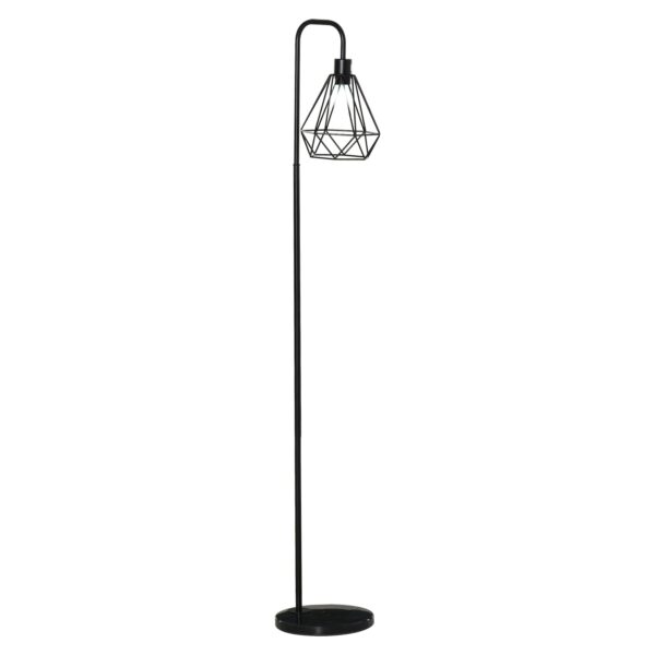 HOMCOM Stehlampe im Industrie-Stil schwarz   Stehleuchte Standleuchte Standlampe Studienlampe