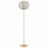 HOMCOM Stehleuchte mit Netz-Lampenschirm gold Ø35 x 150H cm   Stehleuchte Stehlampe für Wohnzimmer Stehlampe Lampe Leuchte