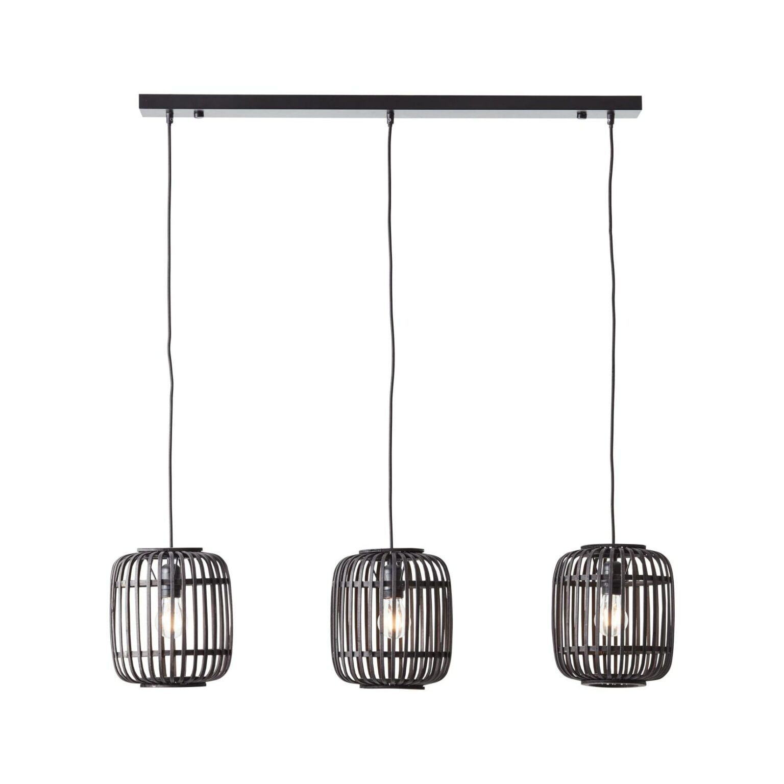 BRILLIANT Wiley Pendelleuchte – Rattan, 30 Cm, E27, Kürzbares Kabel, Dimmbar