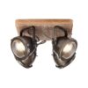 BRILLIANT Lampe Carmen Wood Spotplatte 4flg burned steel/holz   4x PAR51