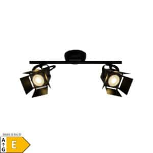 BRILLIANT Lampe Movie LED Spotrohr 2flg schwarz matt   2x LED-PAR51