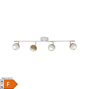 BRILLIANT Lampe Scan LED Spotrohr 4flg weiß/holz hell   4x LED-PAR51