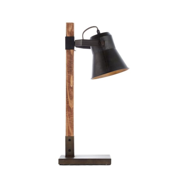 BRILLIANT Lampe Plow Tischleuchte schwarz stahl/holz   1x A60