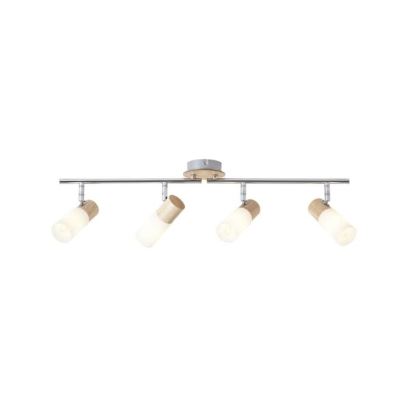 BRILLIANT Lampe Babsan Spotrohr 4flg holz hell/weiß   4x C35