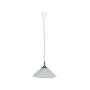 BRILLIANT Lampe Ariana Pendelleuchte 40cm Rollizug eisen/weiß-alabaster   1x A60
