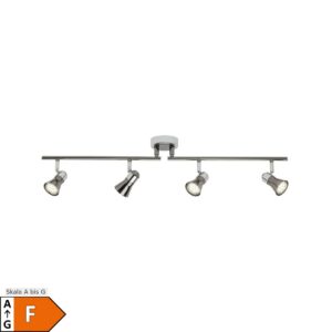 BRILLIANT Lampe Jupp LED Spotrohr 4flg chrom/schwarz   4x LED-PAR51