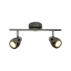 BRILLIANT Lampe Milano LED Spotrohr 2flg chrom/schwarz chrom   2x LED-PAR51