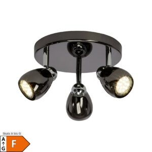 BRILLIANT Lampe Milano LED Spotrondell 3flg chrom/schwarz chrom   3x LED-PAR51
