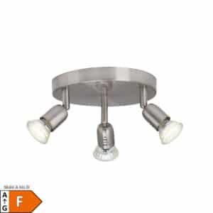 BRILLIANT Lampe Loona LED Spotrondell 3flg eisen   3x LED-PAR51