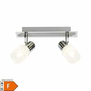 BRILLIANT Lampe Lea LED Spotbalken 2flg eisen/chrom/weiß   2x LED-D45