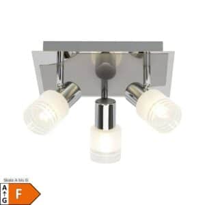 BRILLIANT Lampe Lea LED Spotrondell 3flg eisen/chrom/weiß   3x LED-D45
