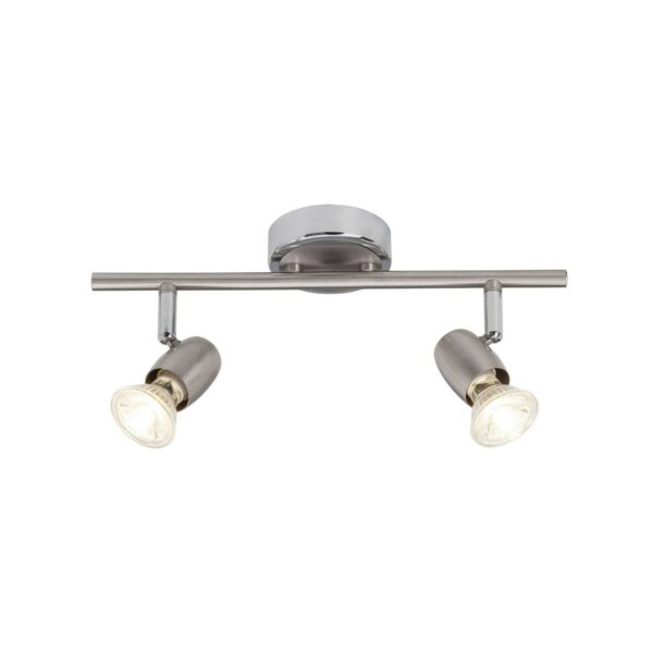 BRILLIANT Lampe Wesley LED Spotrohr 2flg eisen/chrom   2x LED-PAR51