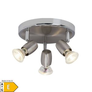 BRILLIANT Lampe Wesley LED Spotrondell 3flg eisen/chrom   3x LED-PAR51