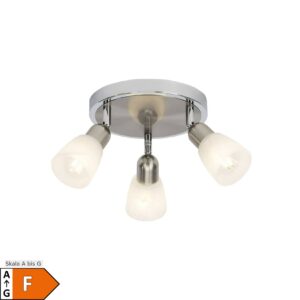 BRILLIANT Lampe Bethany LED Spotrondell 3flg eisen/chrom/weiß-alabaster   3x LED-D45