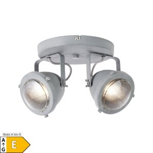 BRILLIANT Lampe Carmen LED Spotrondell 2flg grau Beton   2x LED-PAR51