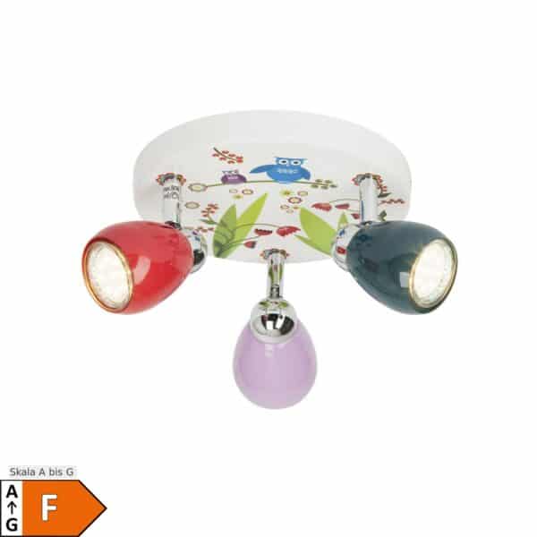 BRILLIANT Lampe Birds LED Spotrondell 3flg bunt   3x LED-PAR51