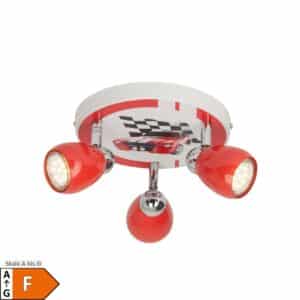 BRILLIANT Lampe Racing LED Spotrondell 3flg rot/weiß-schwarz   3x LED-PAR51