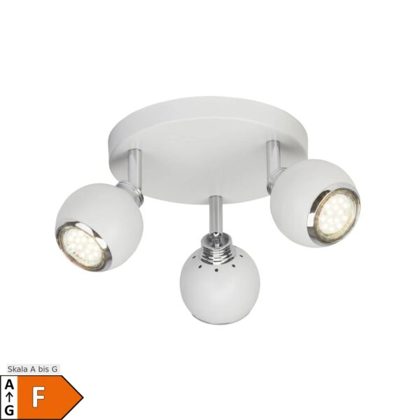 BRILLIANT Lampe Ina LED Spotrondell 3flg weiß/chrom   3x LED-PAR51
