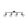BRILLIANT Lampe Manama Spotrohr 4flg holz dunkel/schwarz matt   4x D45