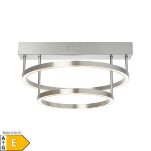 BRILLIANT Lampe Tunar LED Deckenleuchte 2flg rund nickel   1x 30W LED integriert