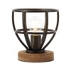 BRILLIANT Lampe Matrix Wood Tischleuchte 18cm schwarz antik   1x A60