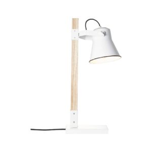 BRILLIANT Lampe Plow Tischleuchte weiß/holz hell   1x A60