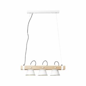 BRILLIANT Lampe Plow Pendelleuchte 3flg weiß/holz hell   3x A60