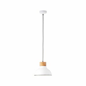 BRILLIANT Lampe Pullet Pendelleuchte 30cm weiß/holz hell   1x A60