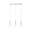 BRILLIANT Lampe Hadan Pendelleuchte 3flg chrom/weiß-transparent   3x D45