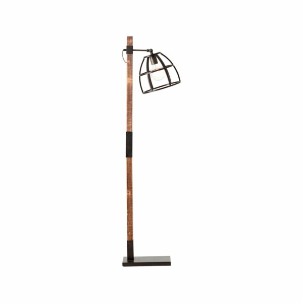BRILLIANT Lampe Matrix Wood Standleuchte 1flg schwarz stahl/holz   1x A60