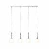 BRILLIANT Lampe Hadan Pendelleuchte 4flg chrom/weiß-transparent   4x D45