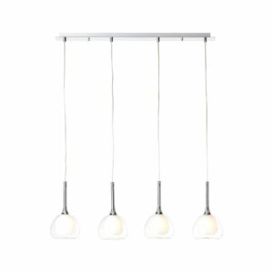 BRILLIANT Lampe Hadan Pendelleuchte 4flg chrom/weiß-transparent   4x D45