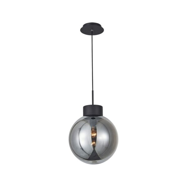 BRILLIANT Lampe Astro Pendelleuchte 30cm schwarz/rauchglas   1x A60