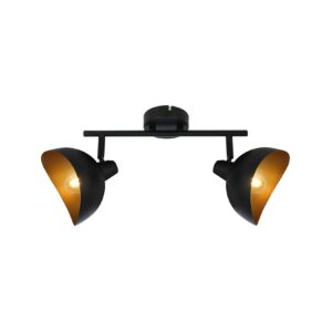 BRILLIANT Lampe Layton Spotrohr 2flg schwarz matt/gold   2x D45