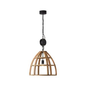 BRILLIANT Lampe Matrix Nature Pendelleuchte 47cm antik holz/schwarz korund   1x A60