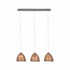 BRILLIANT Lampe Relax Pendelleuchte 3flg bronze/chrom   3x A60