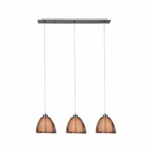 BRILLIANT Lampe Relax Pendelleuchte 3flg bronze/chrom   3x A60