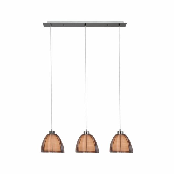 BRILLIANT Lampe Relax Pendelleuchte 3flg bronze/chrom   3x A60
