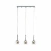 BRILLIANT Lampe Hadan Pendelleuchte 3flg rauch/transparent/chrome   3x D45