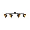 BRILLIANT Lampe Layton Spotrohr 4flg schwarz matt/gold   4x D45
