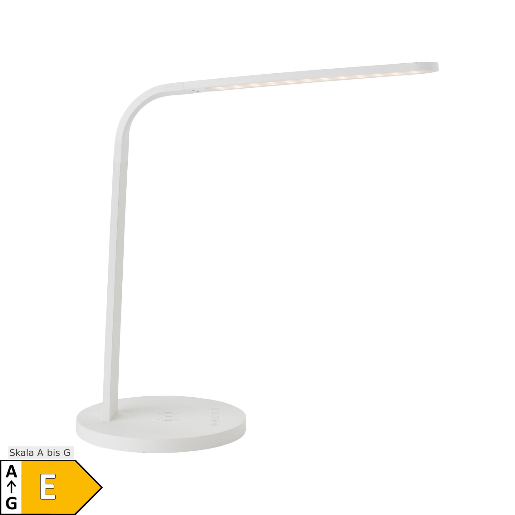 BRILLIANT Lampe, Idelle LED Tischleuchte mit Induktionsladeschale weiß, 1x  LED integriert, 6.5W LED integriert, (640lm, 2900-5300K), Kabelloses  Aufladen von mobilen Geräten kaufen bei