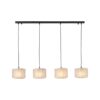 BRILLIANT Odar Pendelleuchte 4flg schwarz/beige   4x A60