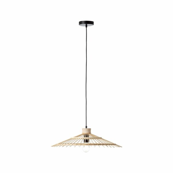 BRILLIANT Pirae Pendelleuchte 1flg schwarz/natur Innenleuchten