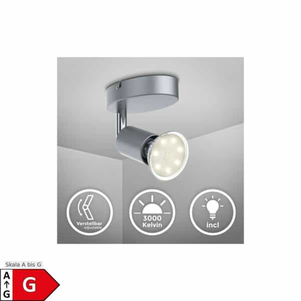 LED Deckenlampe schwenkbar GU10 3W Metall 1-flammig