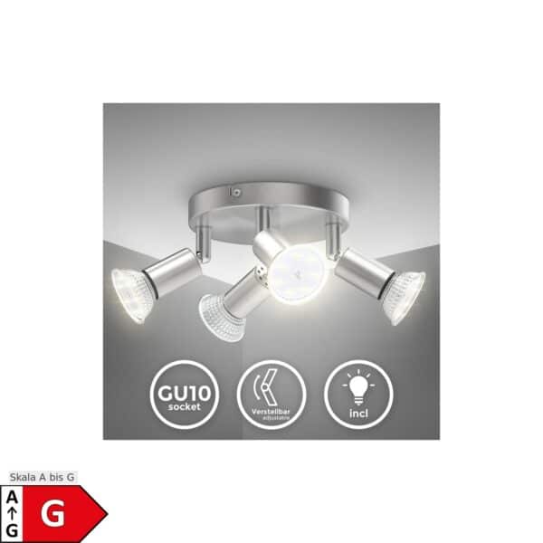 LED Deckenleuchte Spotlampe 4x GU10 3W