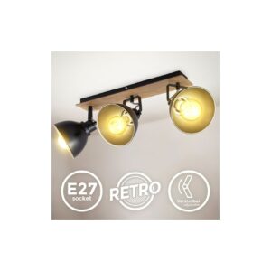 LED Deckenleuchte Spotlampe Holz Industrie E27